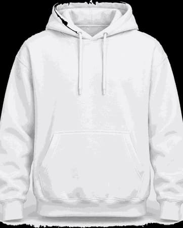 White pullover hoodie with the Vision United Worship Center logo